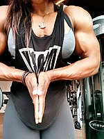 super hot ebony female bodybuilder mistress treasure in ripped contest shape